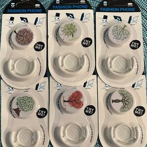 #013 Pop Socket Grip - White with Tree Designs